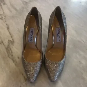 Jimmy Choo | Shoes | Jimmy Choo Romy 85 Platinum Ice | Poshmark